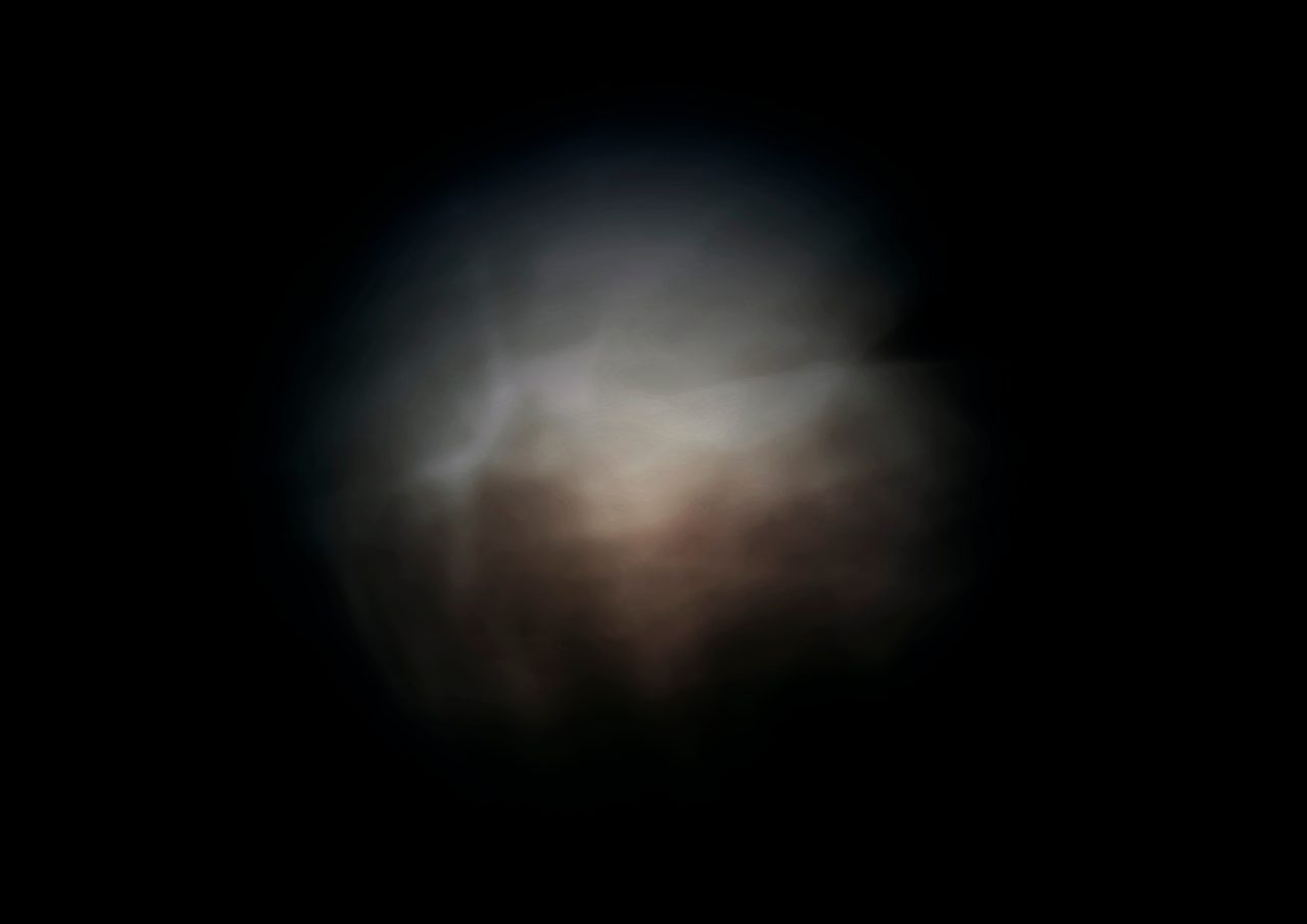 Untitled, an abstract long-exposure photographic study showing a dark ring of blue-tinged light around a black centre, by David Hamilton
